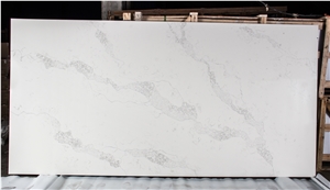 V163 White Quartz with Marble Vein , Quartz Tiles & Slabs , Floor Covering Tiles, Quartz Wall Covering Tiles,Quartz Skirting